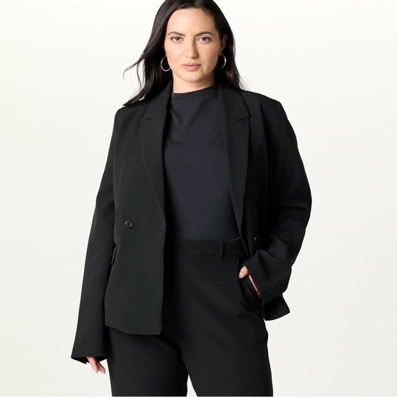 Zara Black Double-Breasted Blazer - Picture 3 of 6